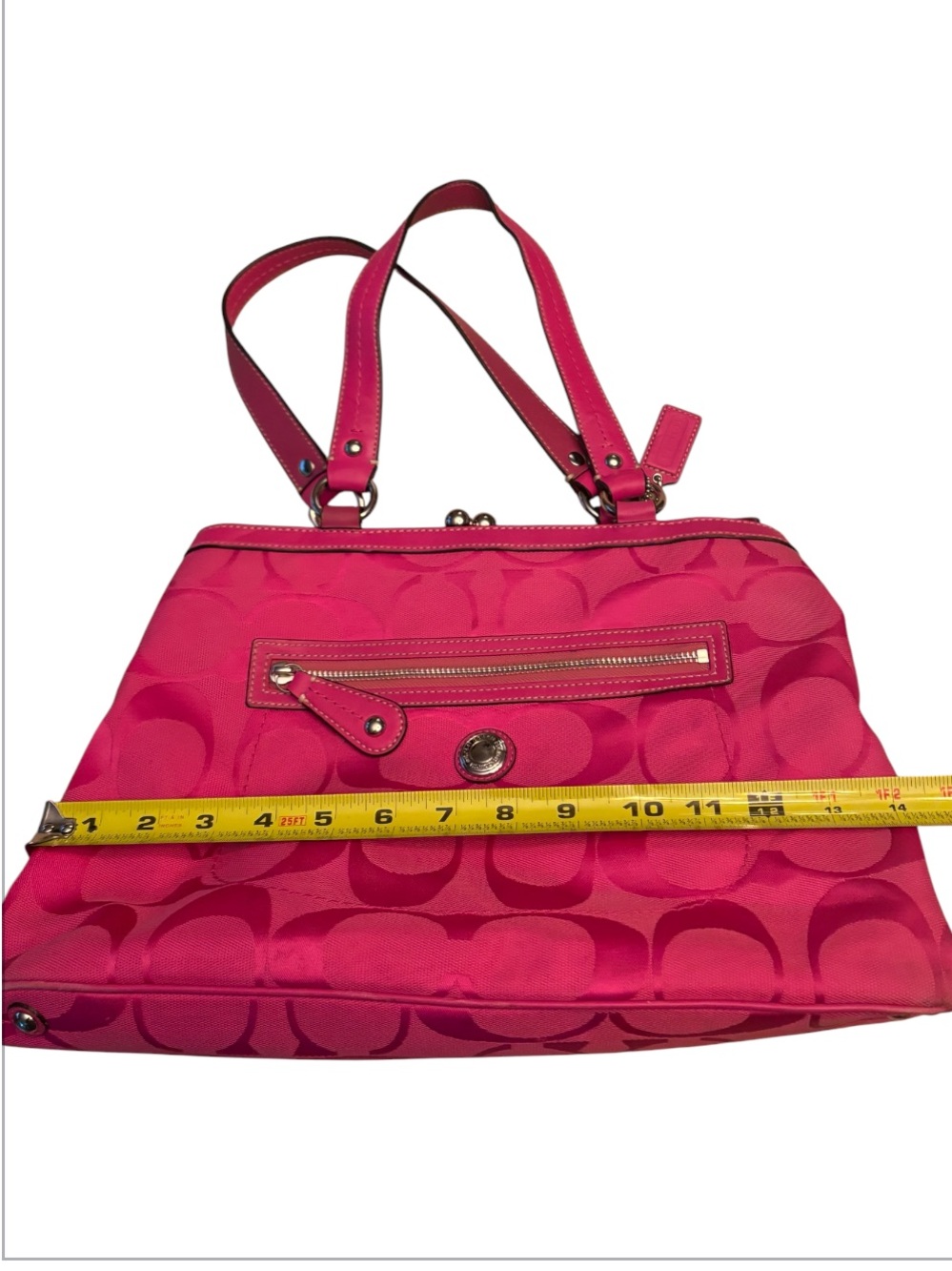 Coach Signature Laura Carryall in Magenta/Hot Pink. 14940 - Picture 14 of 16